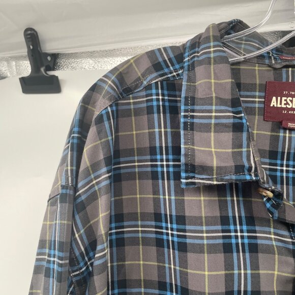 ALESBURY Men's Plaid Button Up Shirt Long Sleeve Gray/Multi Size 3XL - Picture 5 of 9